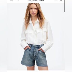 Madewell Pleated Low-Slung Denim Shorts *NWT*